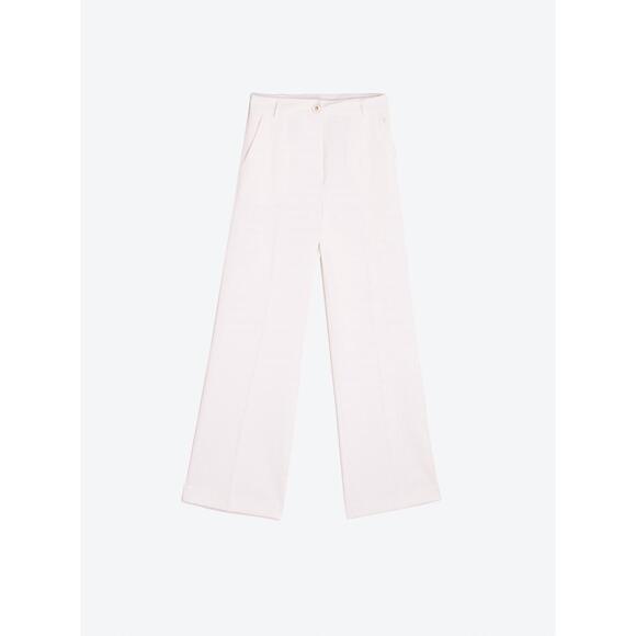 NEW VILAGALLO crepe wide leg trousers in cream - Picture 4 of 5